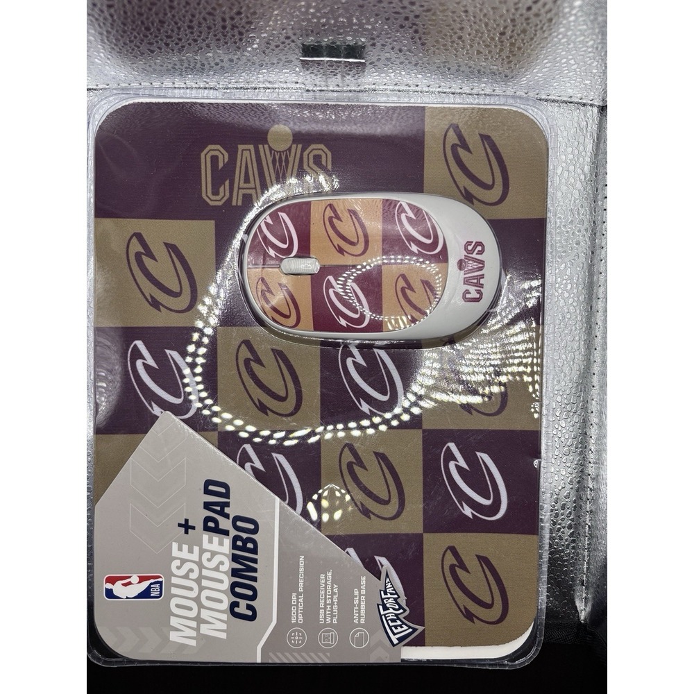 NBA Cleveland Cavaliers Wireless Mouse & Mousepad Combo Set - 1600 DPI - New
